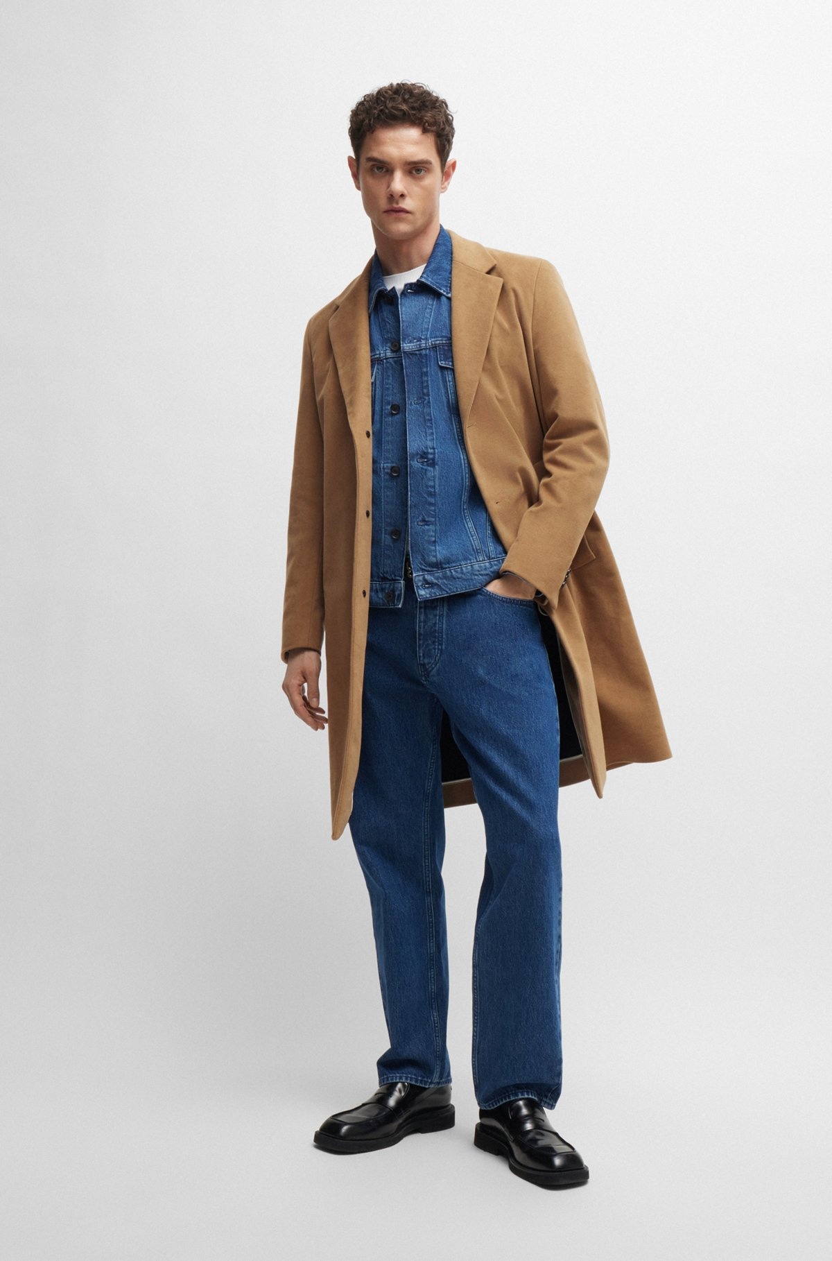 REGULAR-FIT COAT IN MOLESKIN - 4