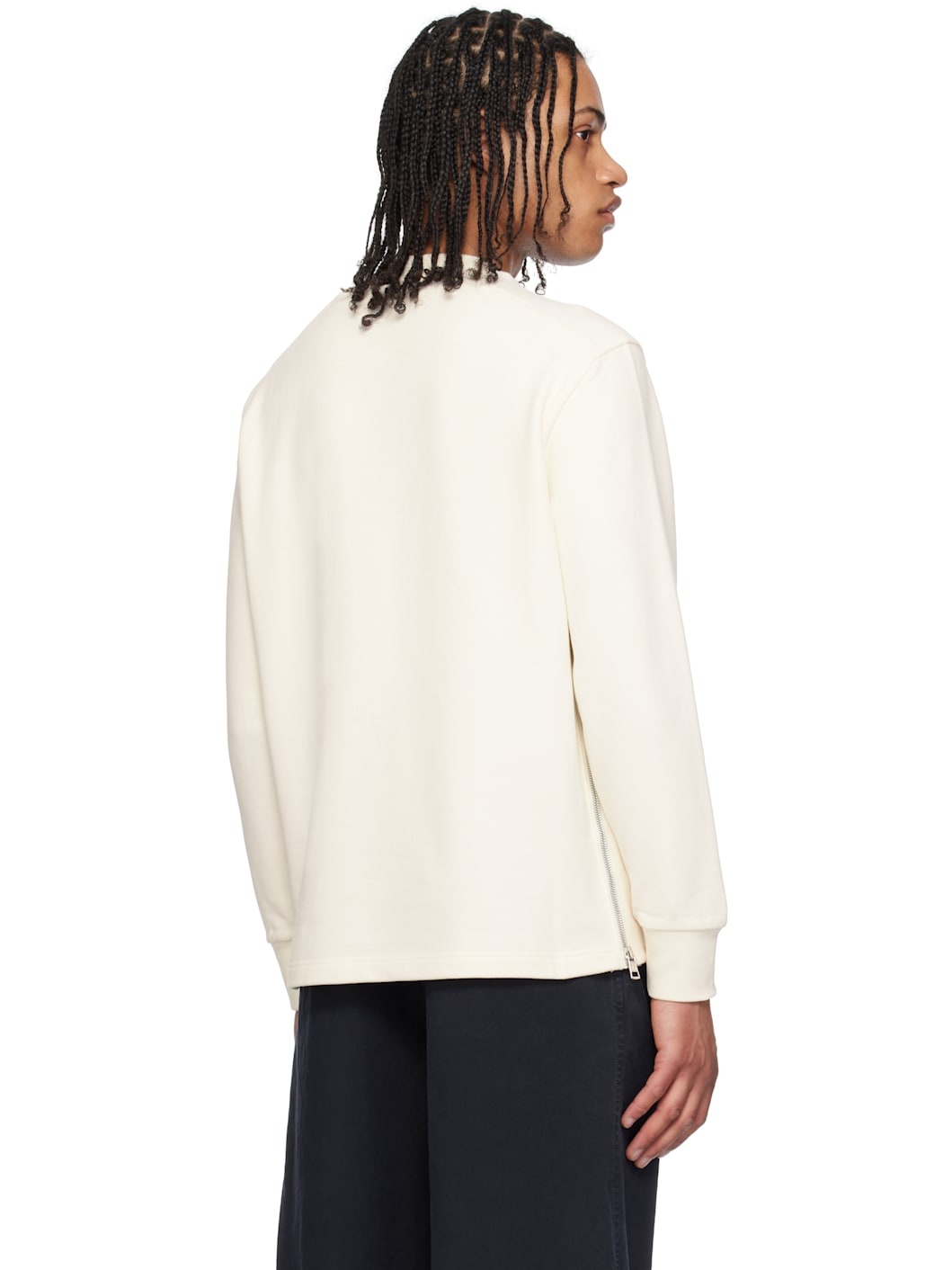 Off-White Cotton Pocket Sweatshirt - 3