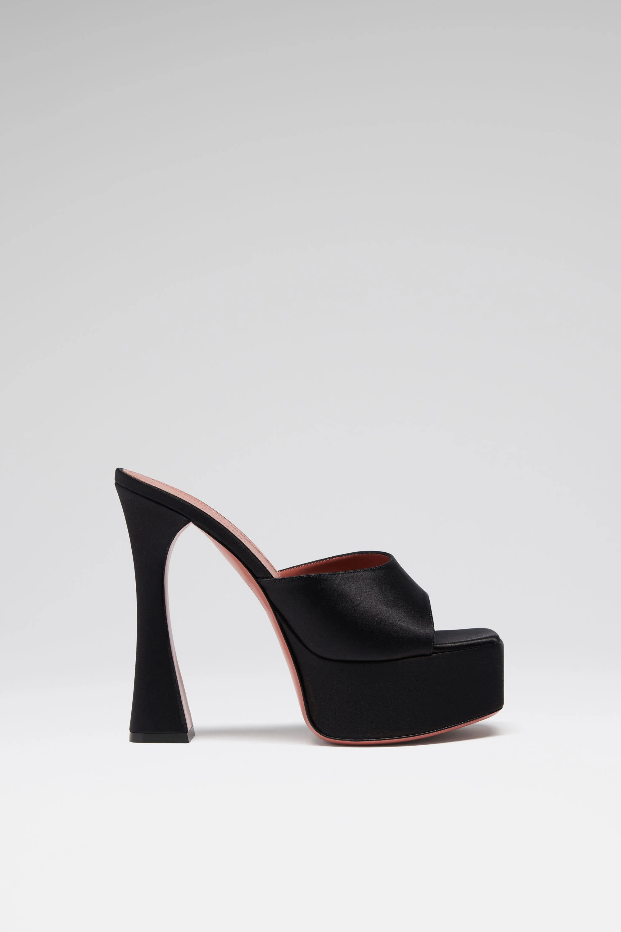 DALIDA PLATEAU SLIPPER BLACK SATIN - 1