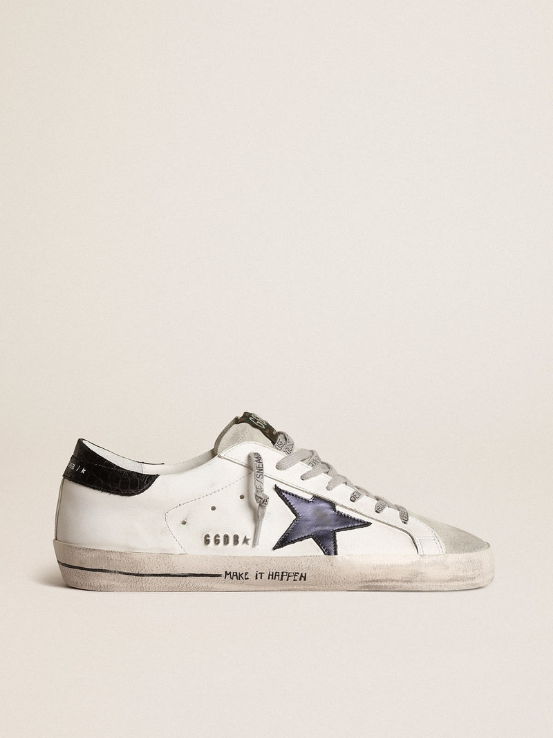 Super-Star with blue metallic leather star and black heel tab - 1