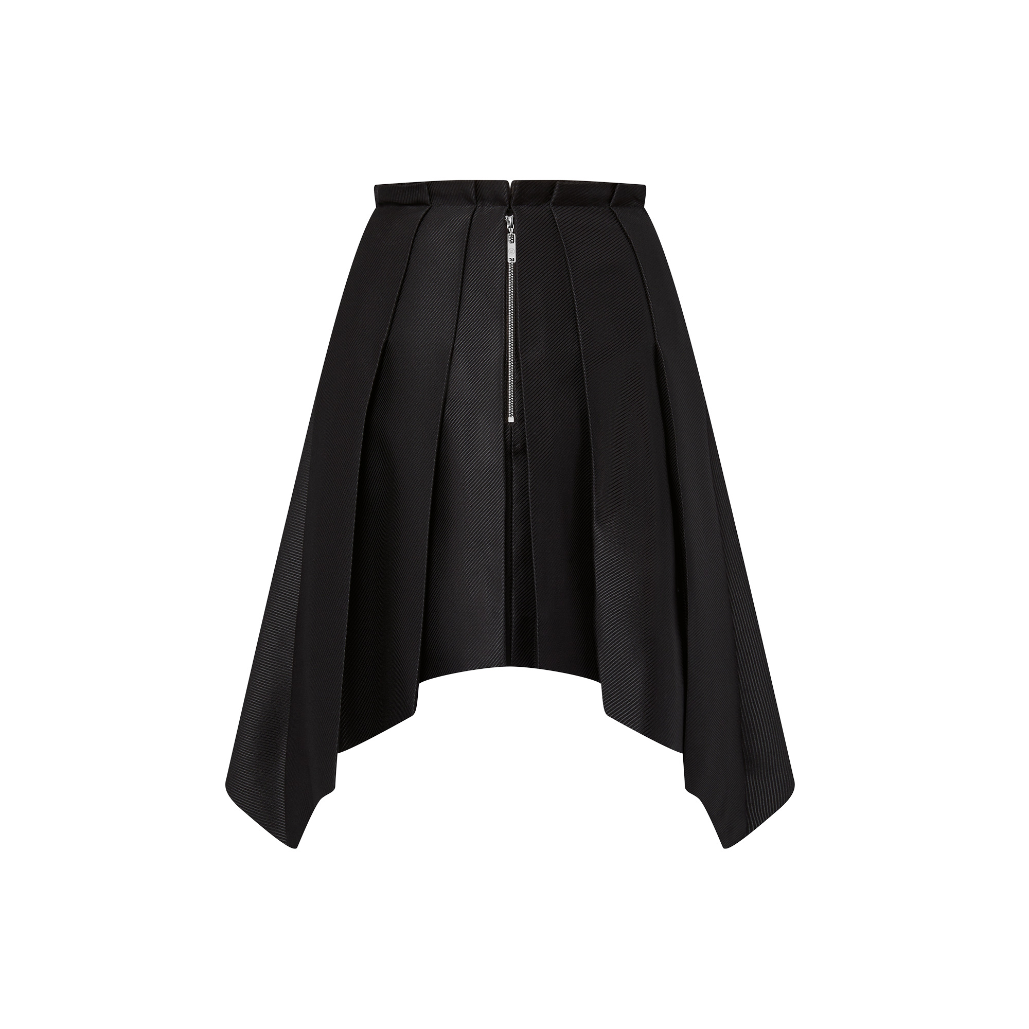 Asymmetrical Box Pleat Twill Skirt - 2