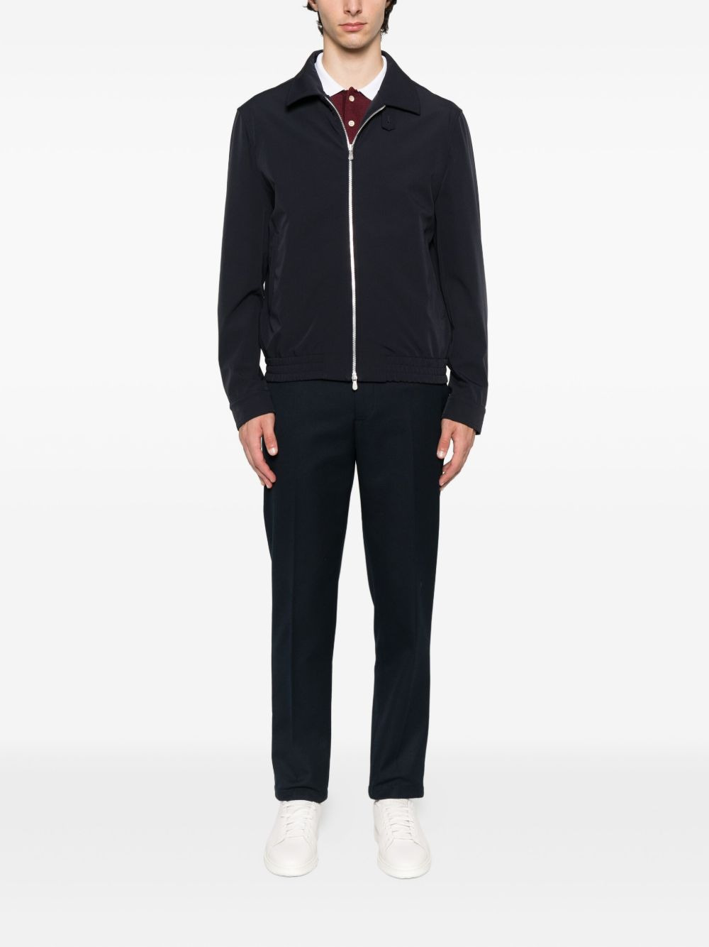 zip-fastening elasticated-hem bomber jacket - 2