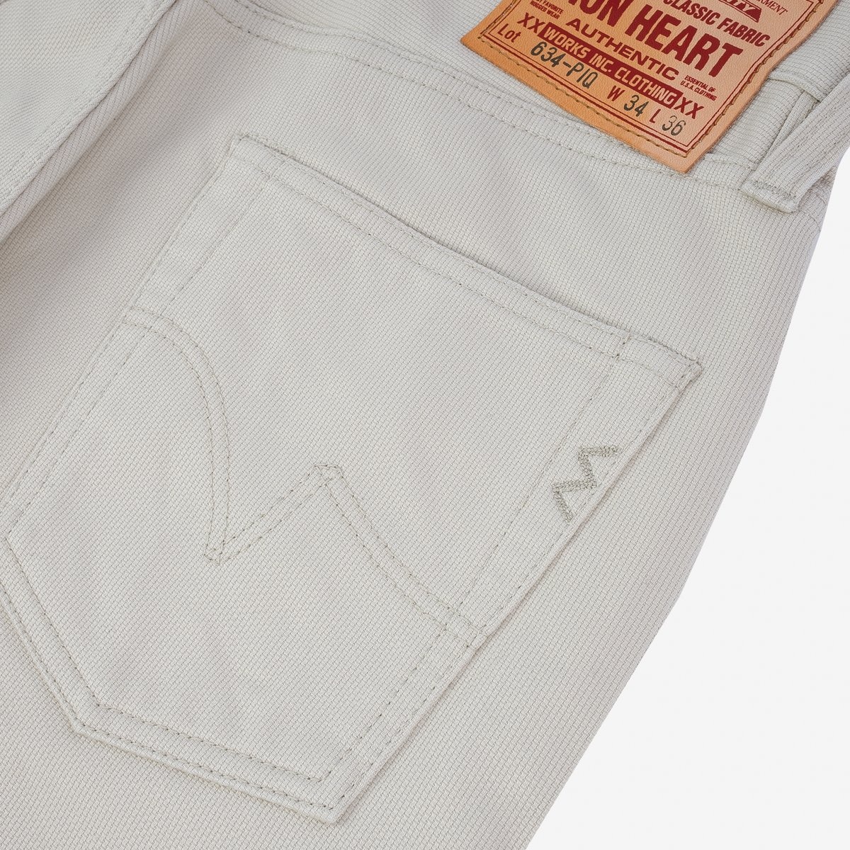 IH-634-PIQ 14oz Cotton Piqué Straight Cut Jeans - Ecru - 8