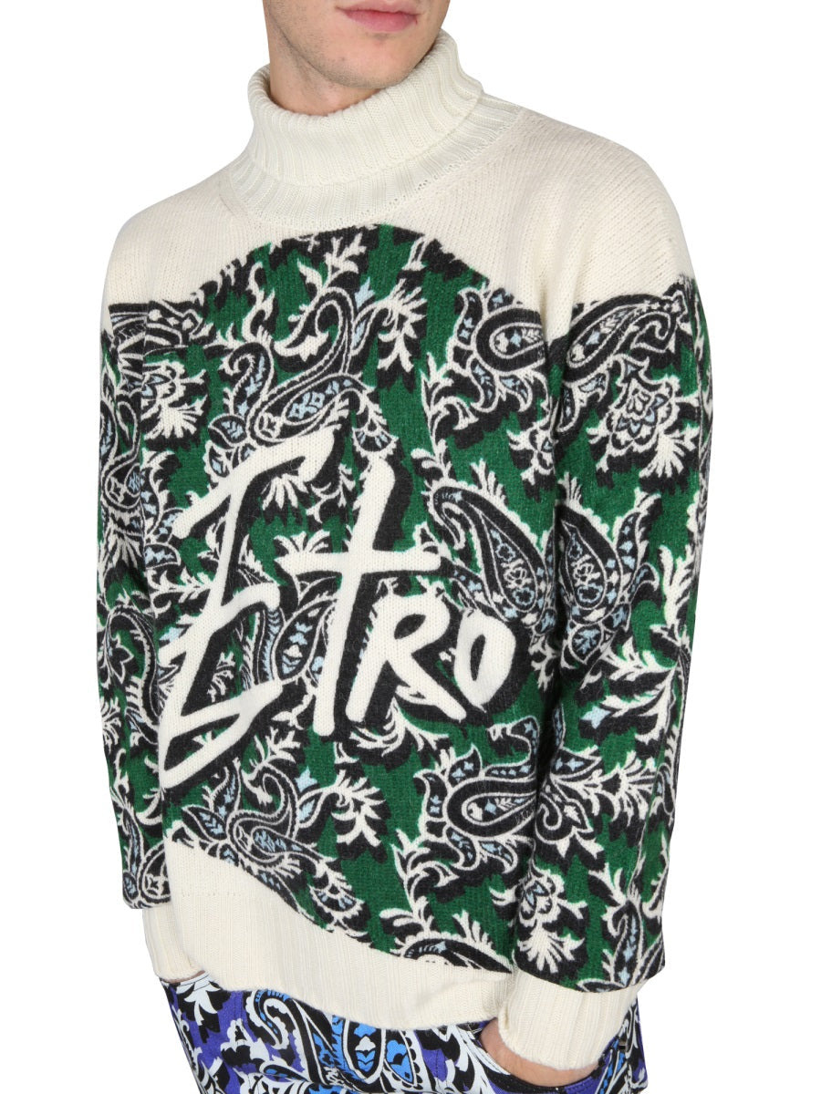 Etro Men Jersey With Logo And Paisley Print - 4