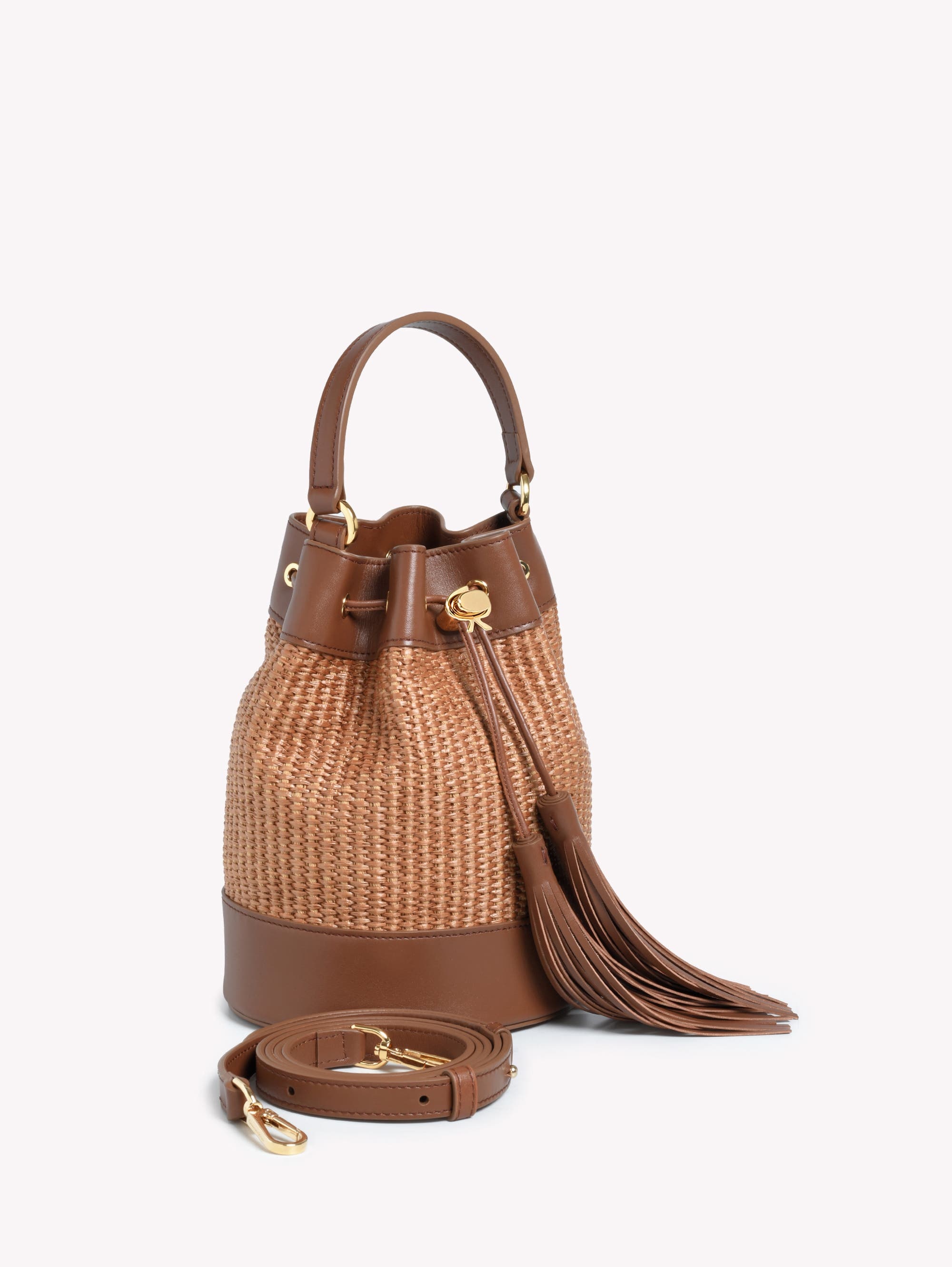 Gianvito Rossi Sienna Bag in Brown Raffia And Leather at Nordstrom - 3