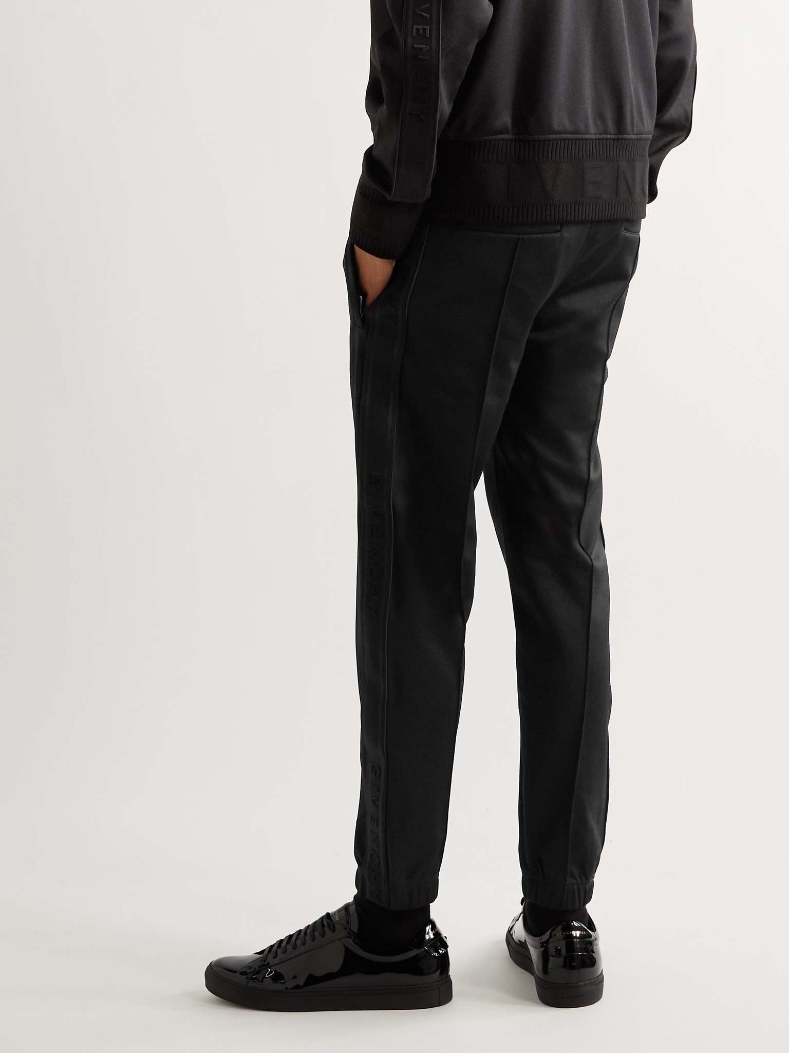 Slim-Fit Logo-Jacquard Webbing-Trimmed Tech-Jersey Sweatpants - 4