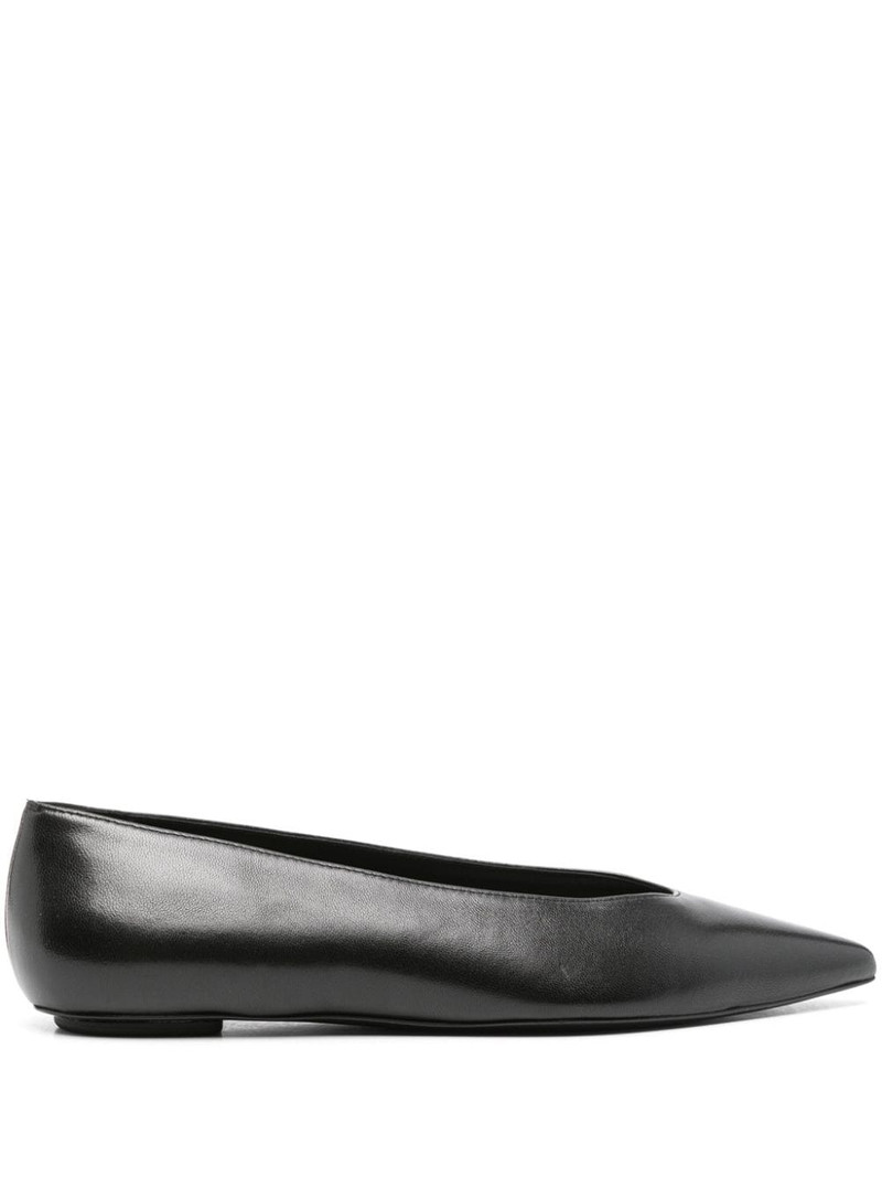 pointed-toe leather ballerinas 1