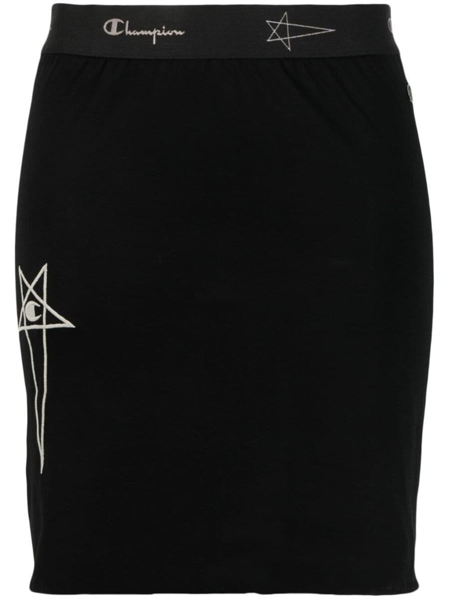 Rick Owens X Champion Elasticated Logo-Waistband Skirt - 1