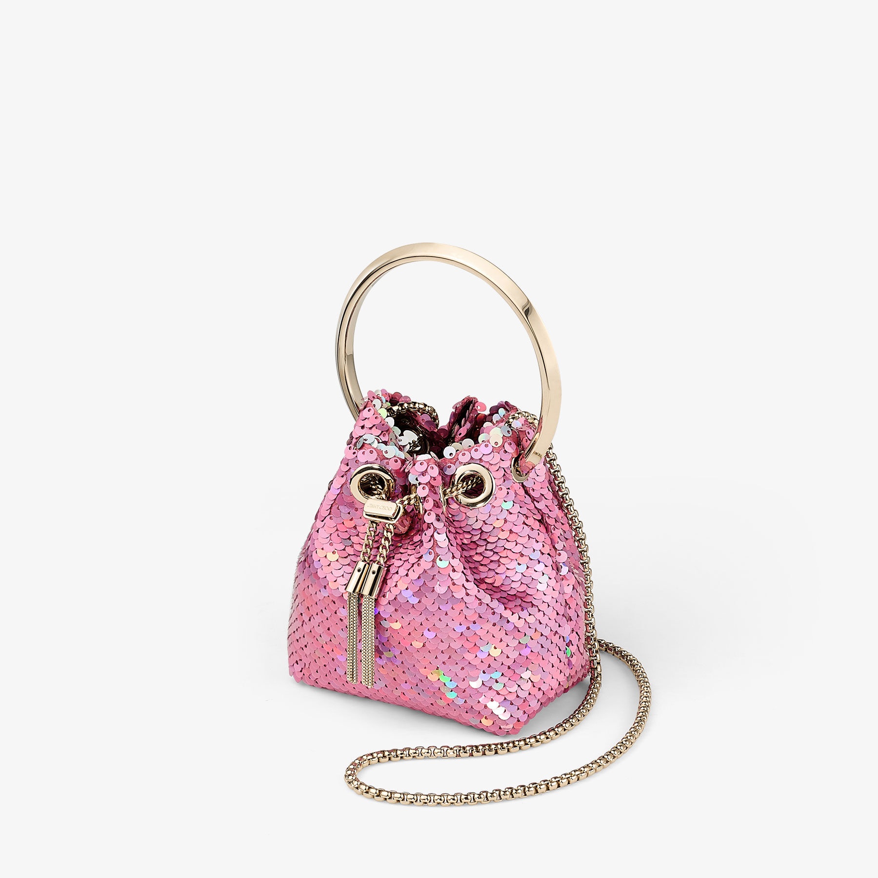 Micro Bon Bon
Pink Sequin Fabric Mini Bag - 2
