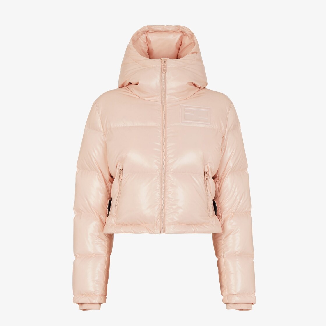 Pink nylon down jacket - 1