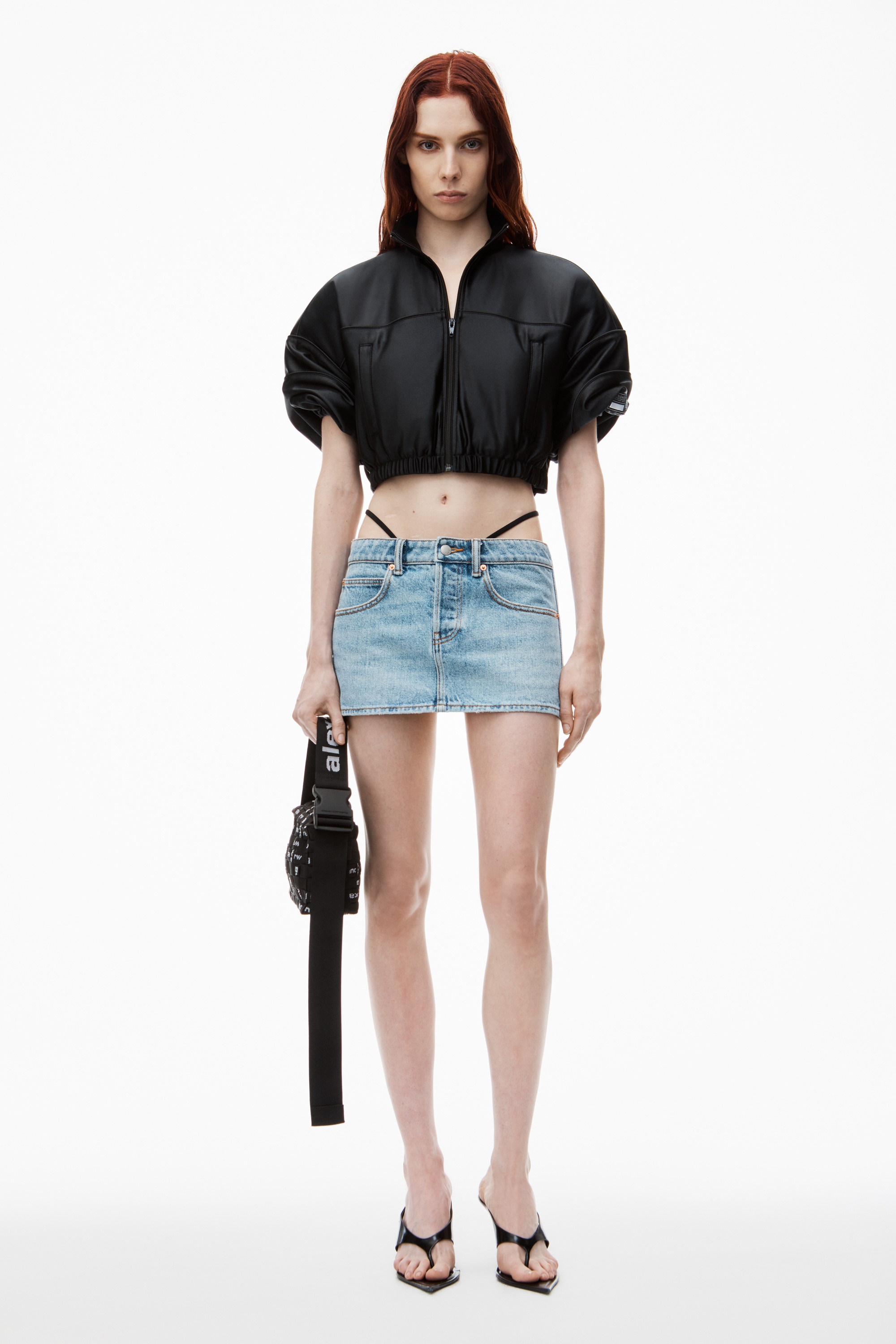 Mini Skirt with Pre-Style Logo Diamante Thong - 2
