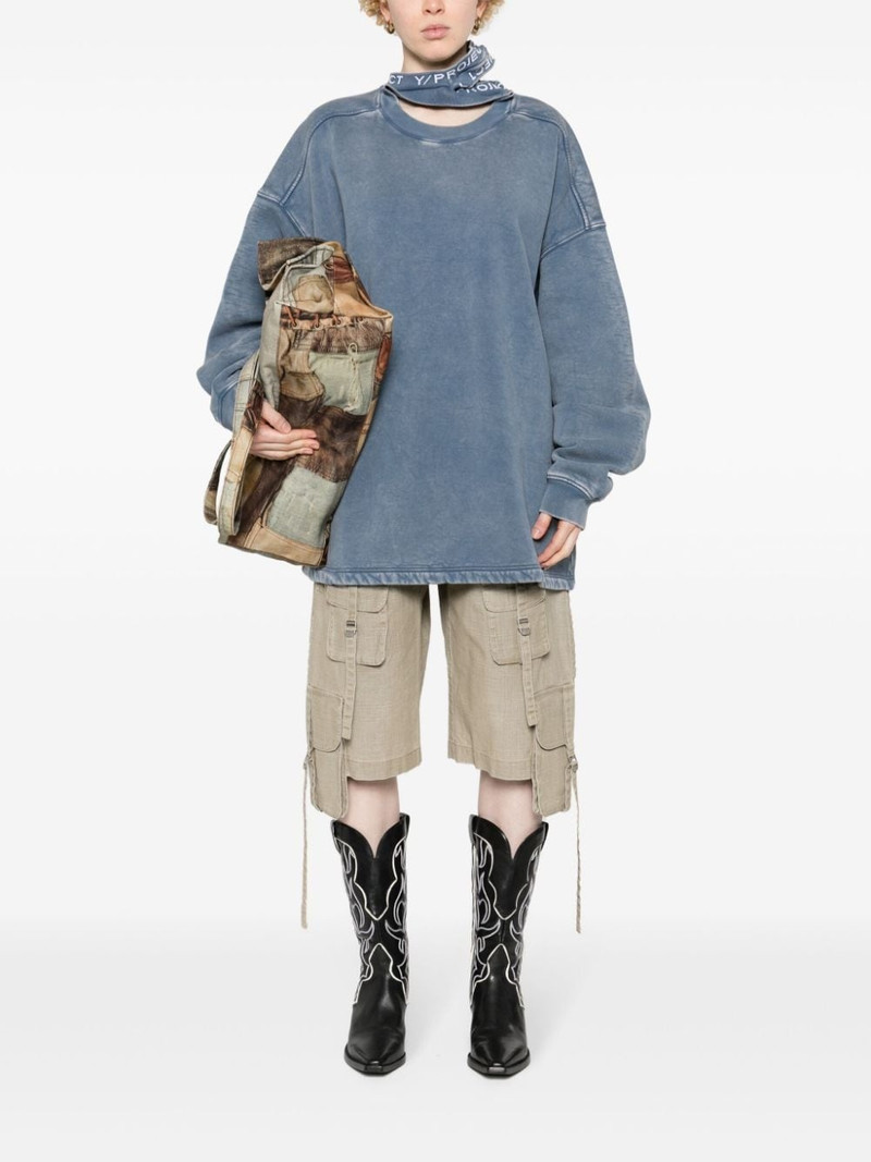 Y/Project Tripe Collar cotton sweatshirt outlook