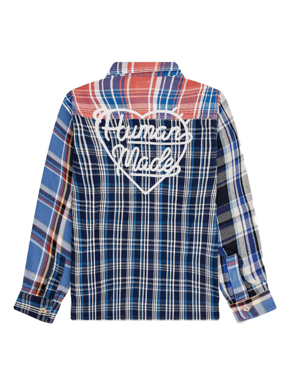 patchwork plaid shirt - 2