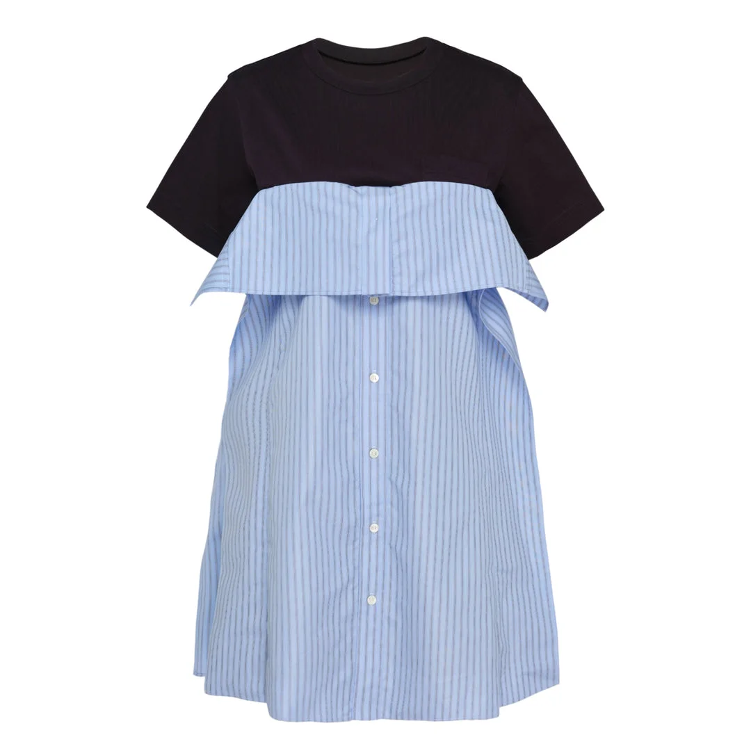 Poplin Cotton Jersey Dress - 1