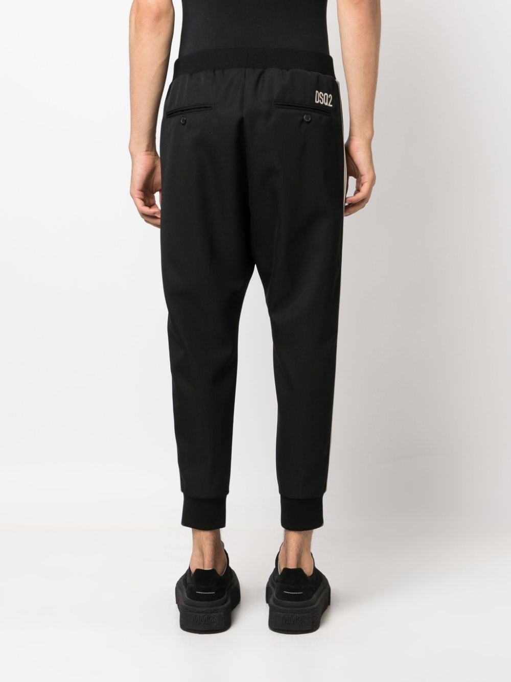 logo-embroidered side-stripe trousers - 4