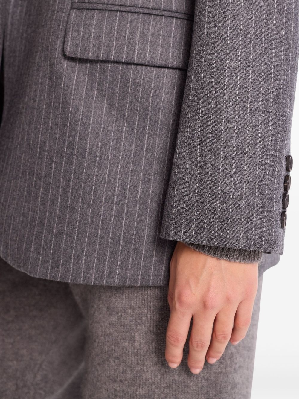pinstriped tailored blazer - 3
