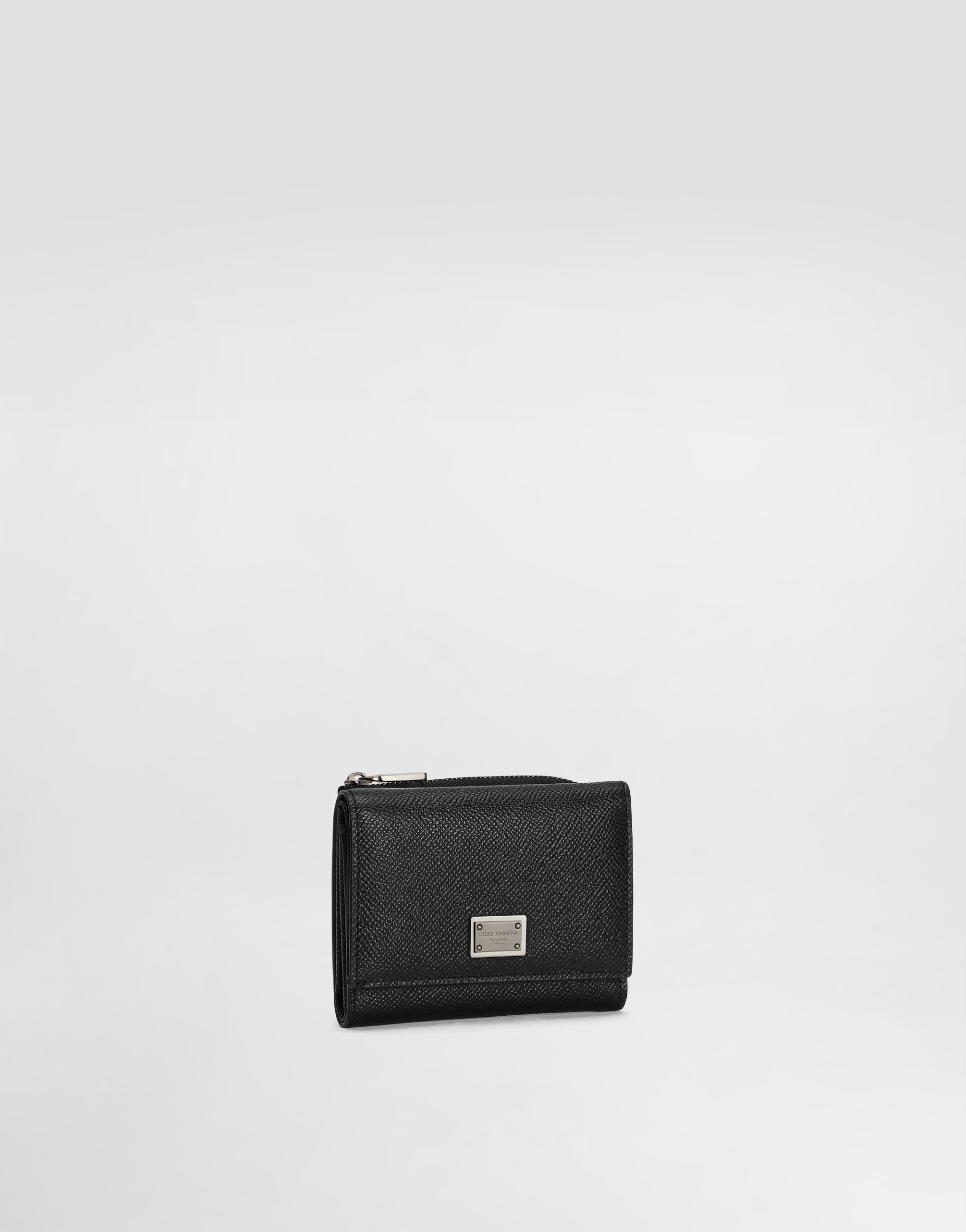 Calfskin French-flap wallet with logo tag - 2