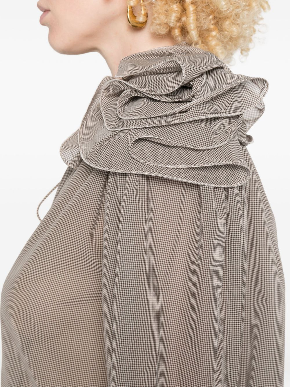 rose-embellishment blouse - 5