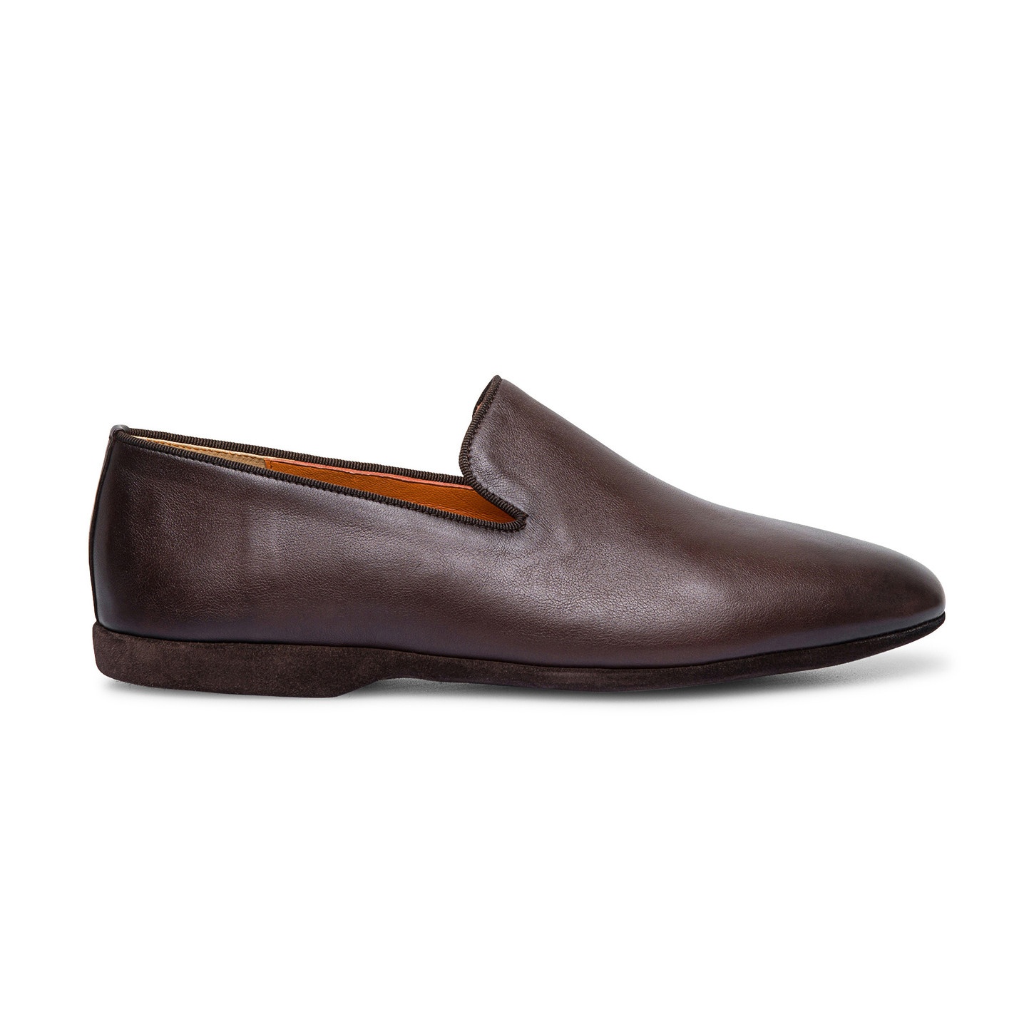 Men's brown leather slipper - 1