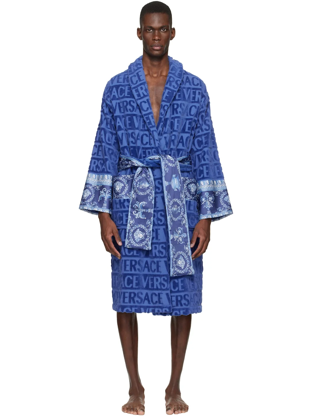 Blue 'I Heart Baroque' Bathrobe - 1