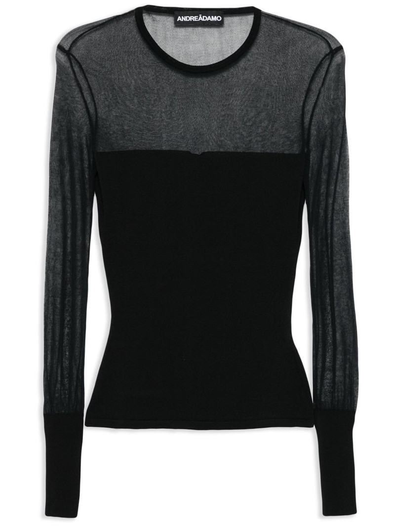 knitted sheer-detail top 1