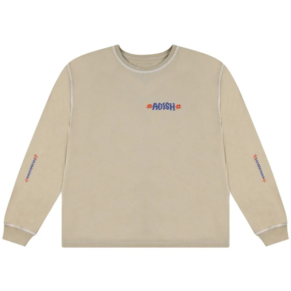 Tatreez Logo Contrast Stitched Long Sleeve Shirt 'Beige' - 1