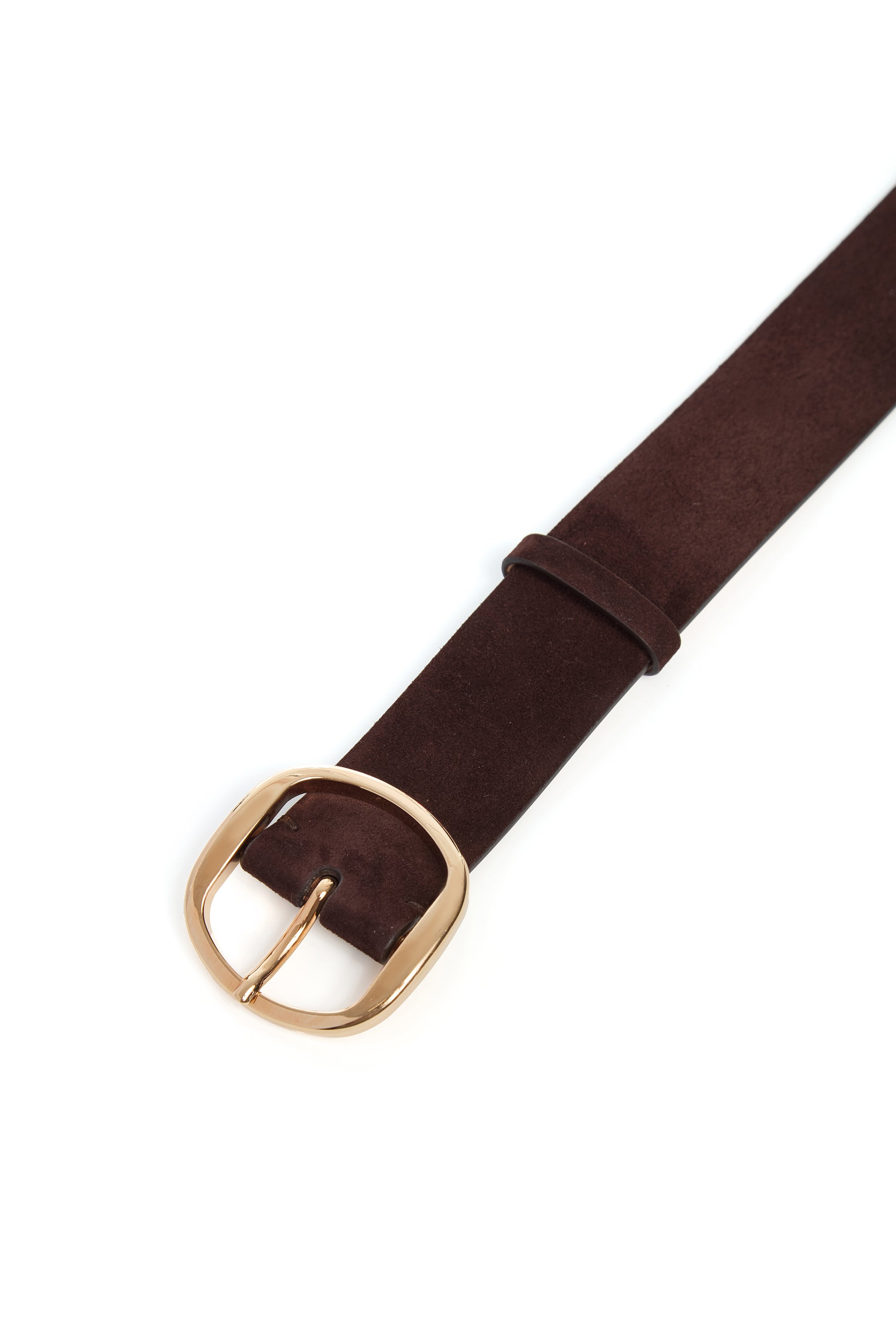 Elster Buckle Belt in Dark Brown Suede - 3