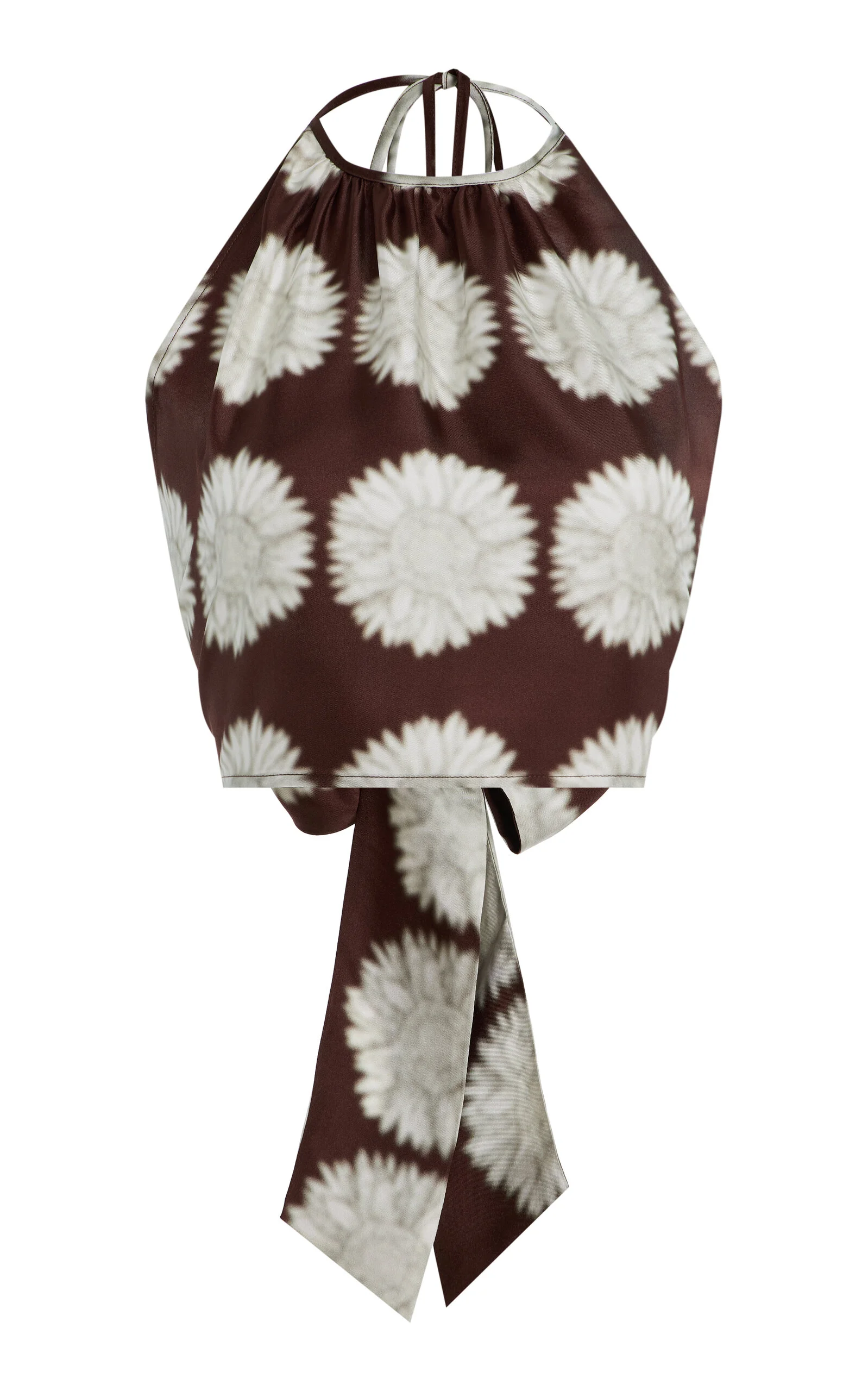 The Bello Floral-Print Silk Top brown - 1