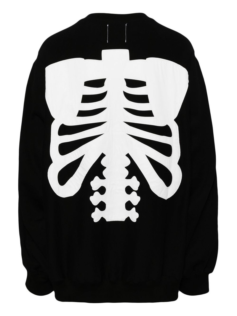 TAKAHIROMIYASHITA TheSoloist. Back Gusset Sleeve Crew Neck Sweatshirt (Bone Type 01) "Black" outlook