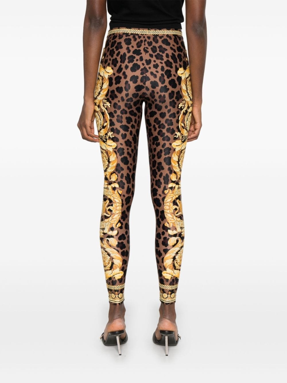 Barocco-print leggings - 4