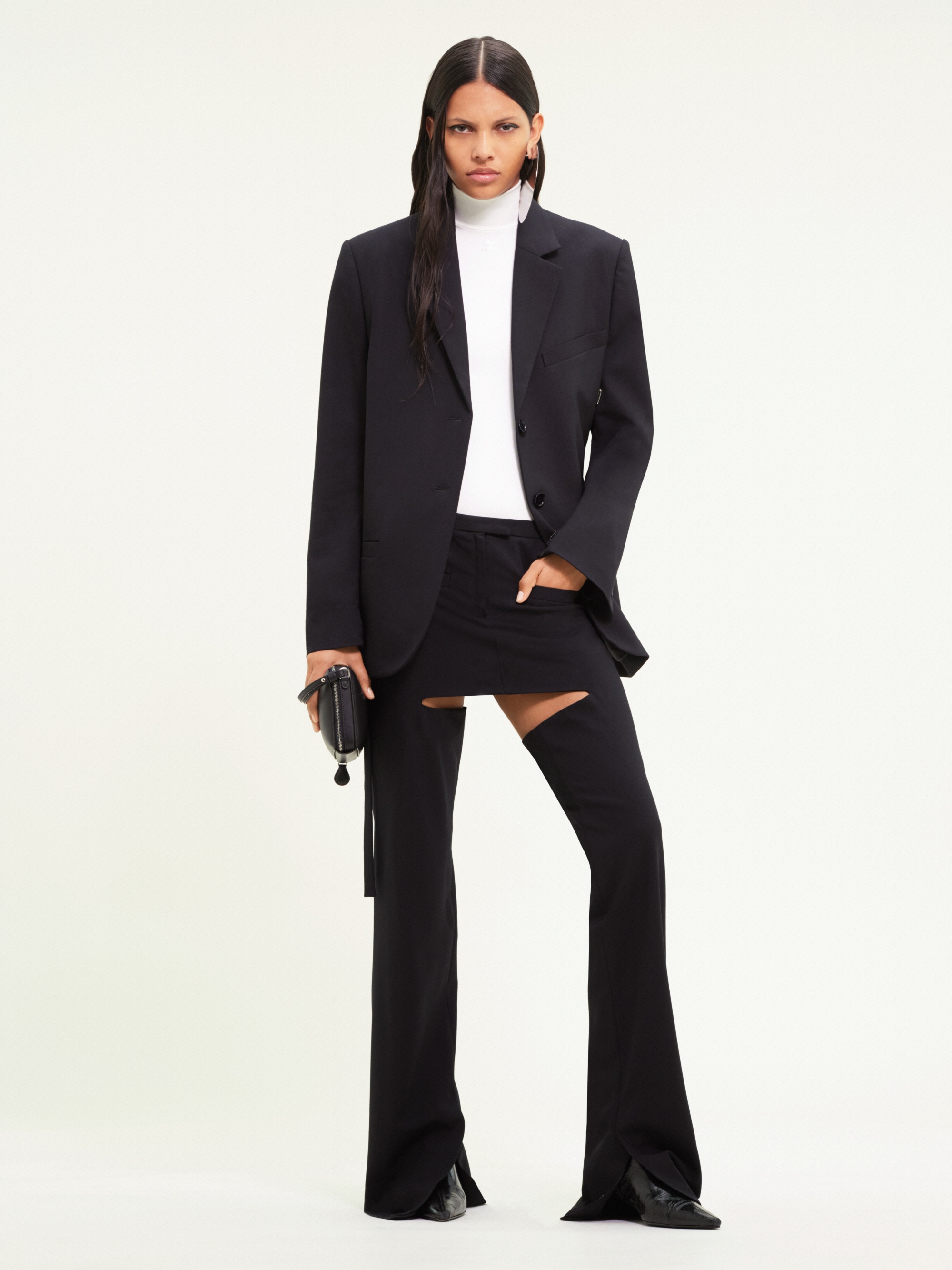 STRAP WOOL TAILORED JACKET - 2