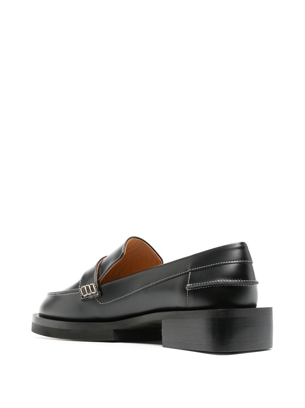 crystal-button leather loafers - 3