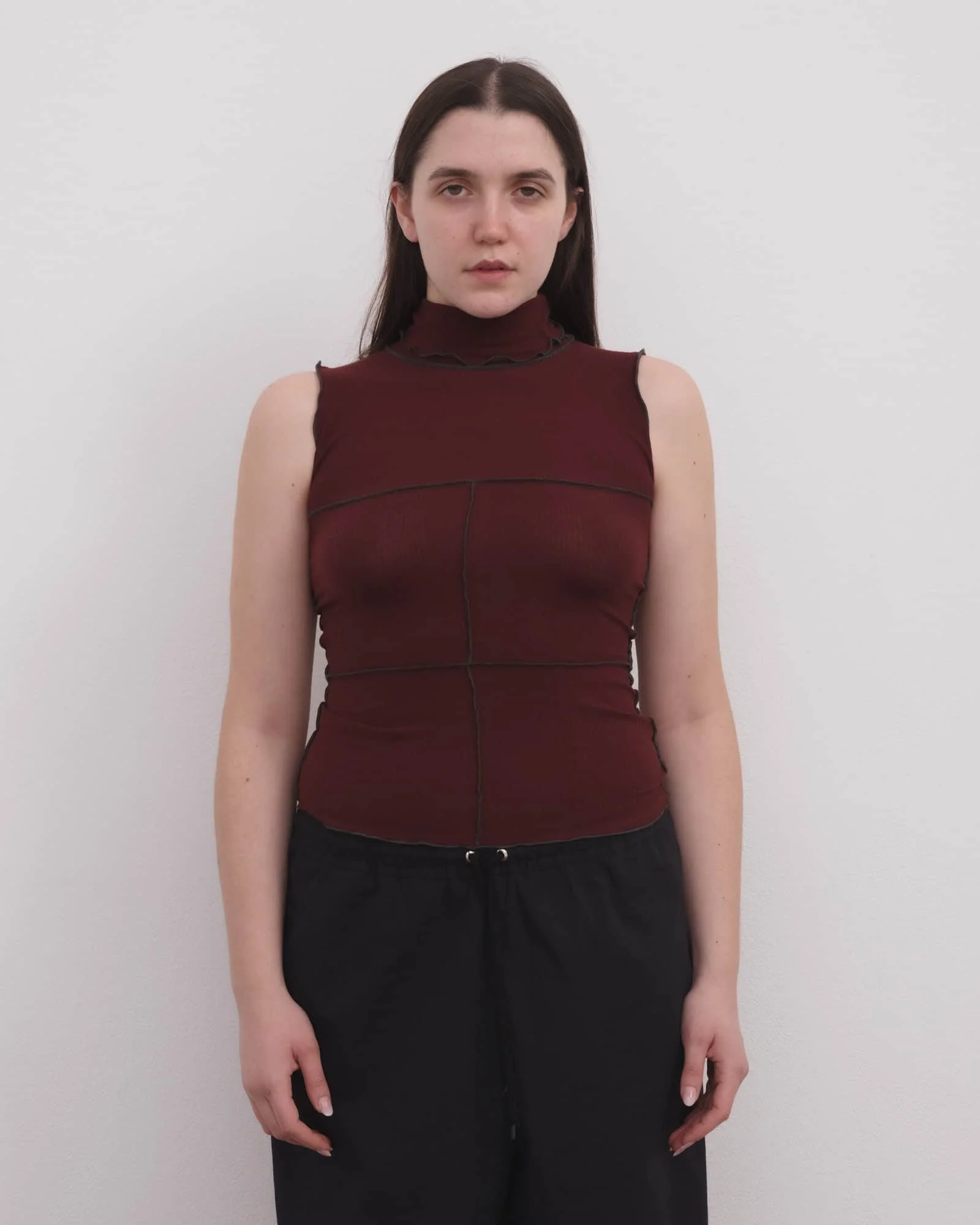 Cinder Turtleneck Tank - Organic Cotton Rib - 1