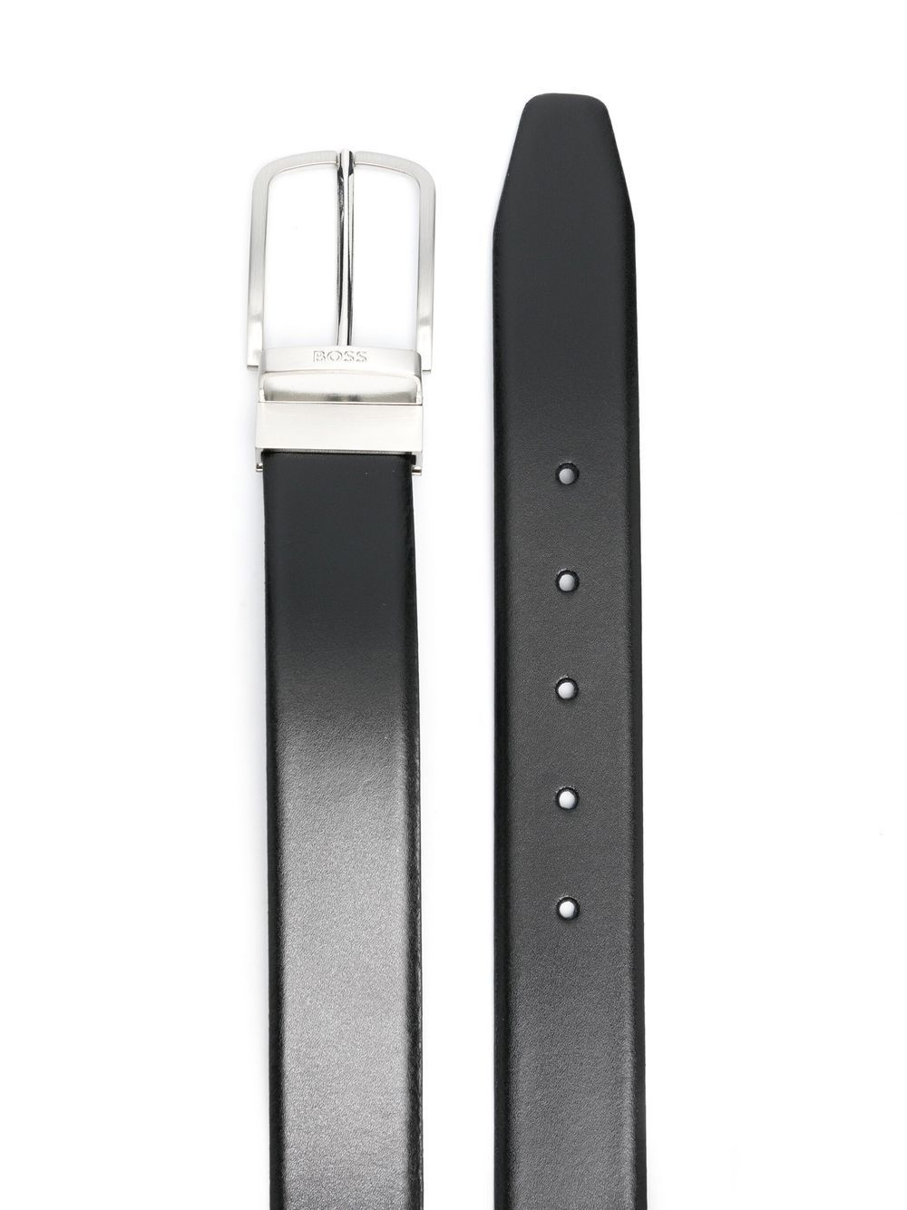 engraved-logo leather belt - 2