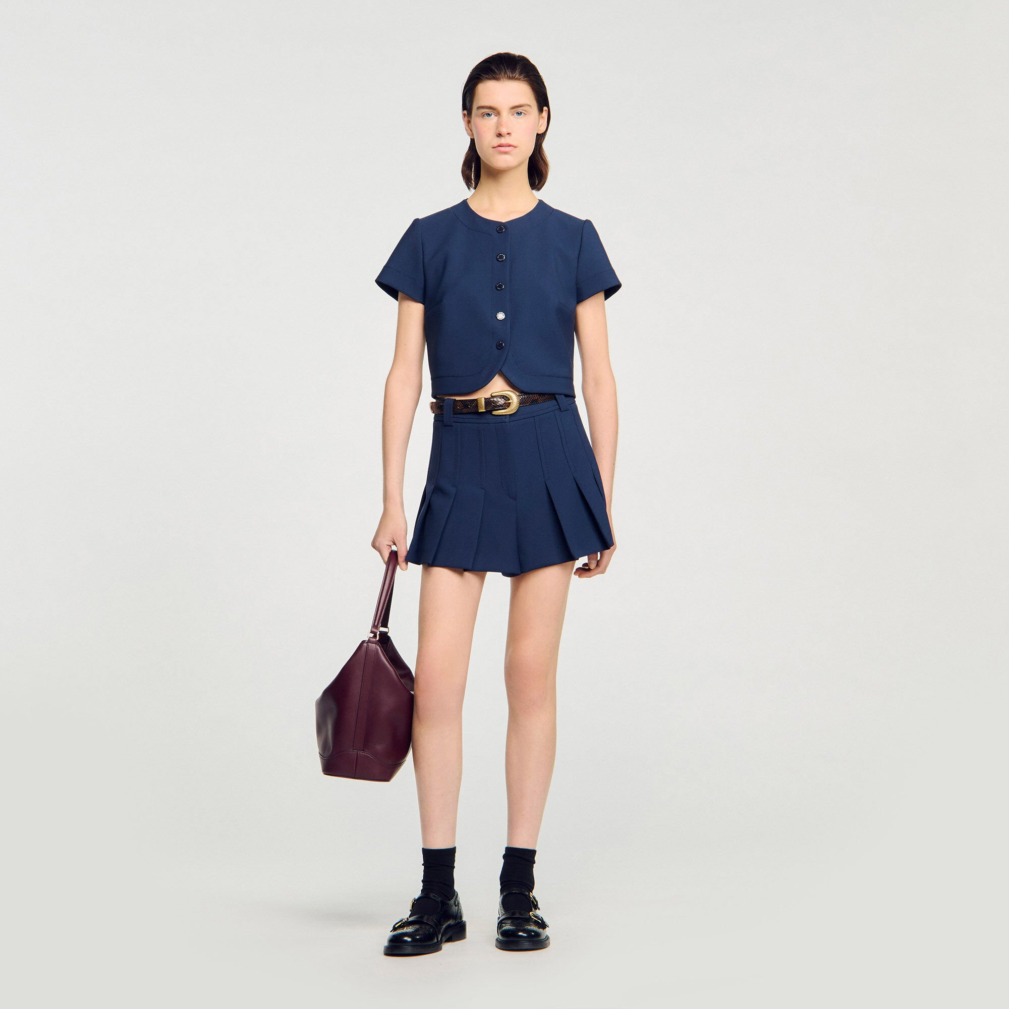 BUTTONED CROP TOP - 1