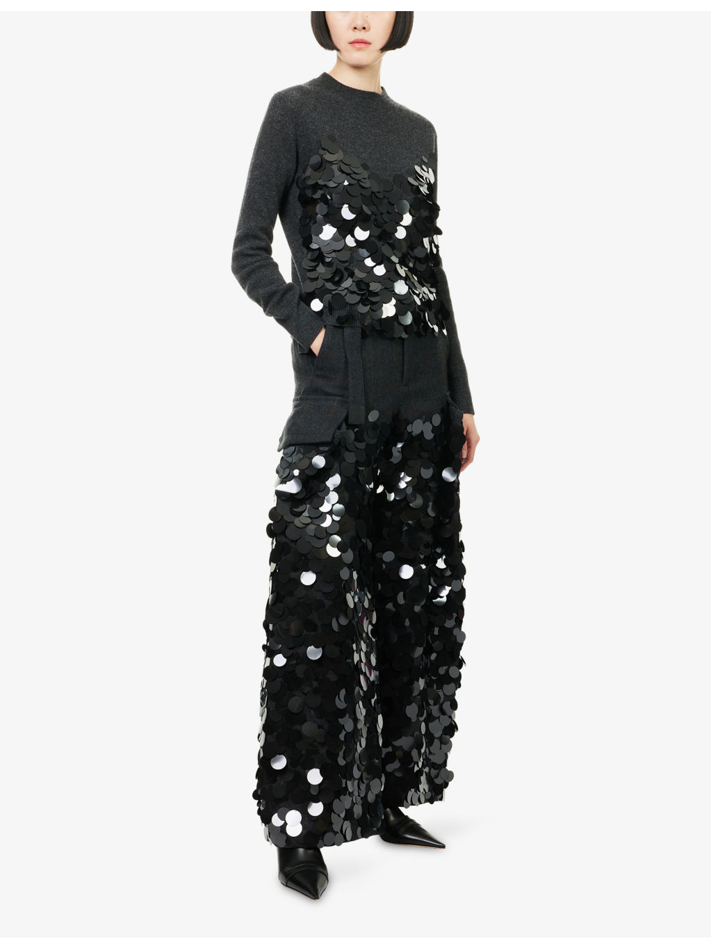 Sequin-Embellished Wool Jumper - 2