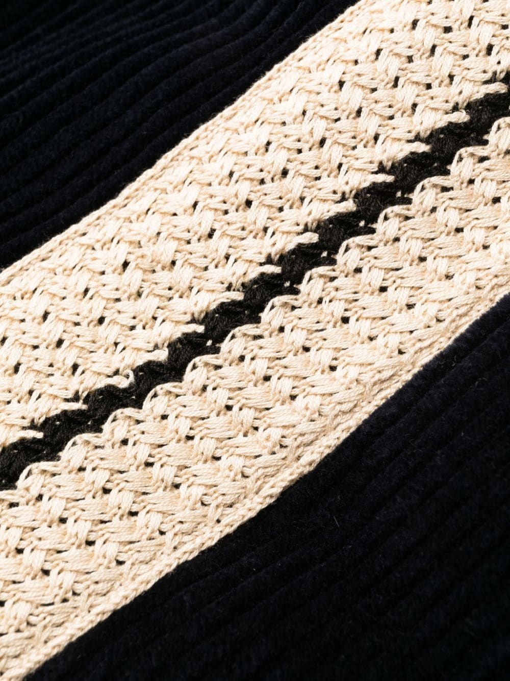 crochet-stripe cotton corduroy trousers - 6