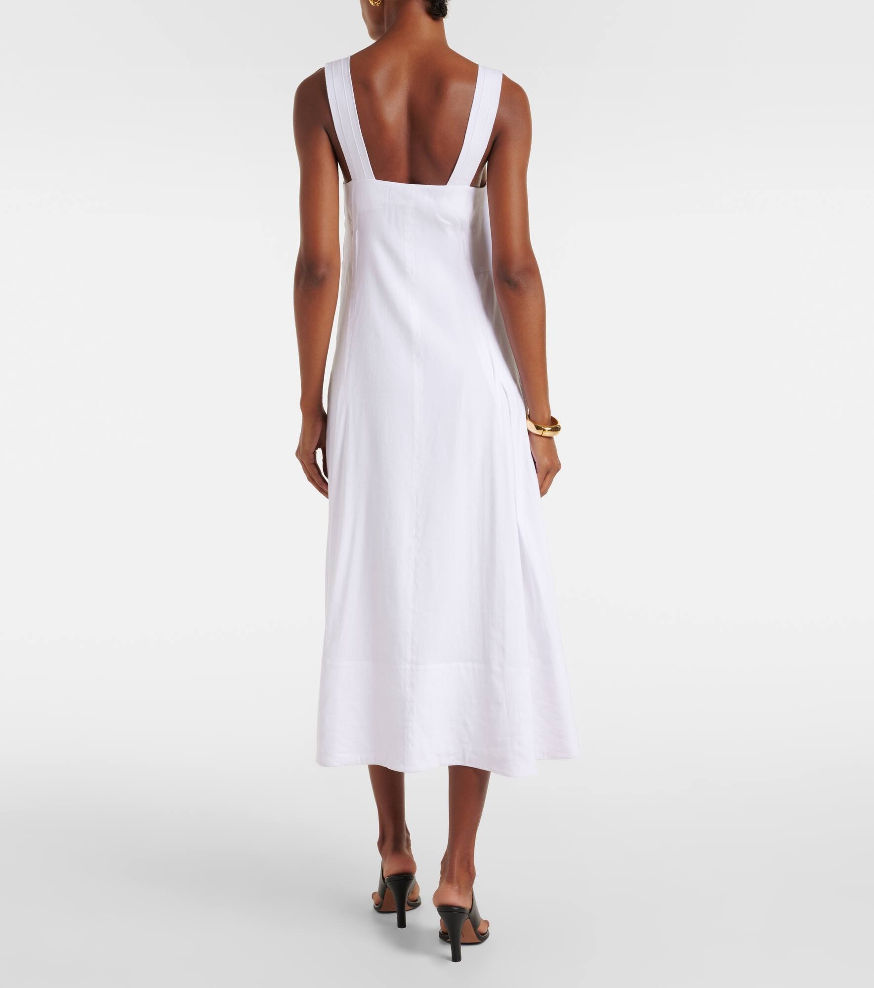Linen-blend midi dress - 3