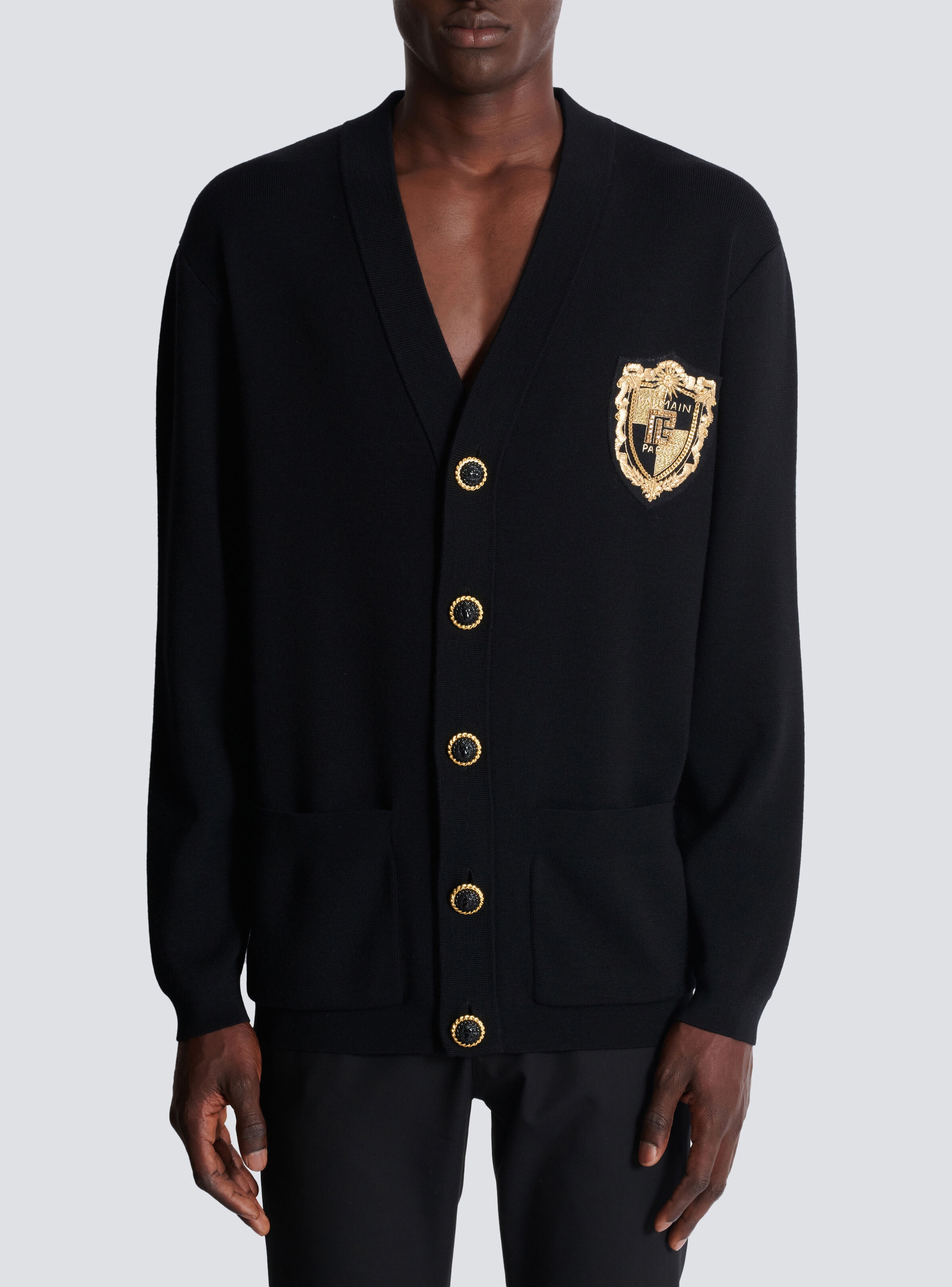 Knit cardigan with embroidered patch - 5