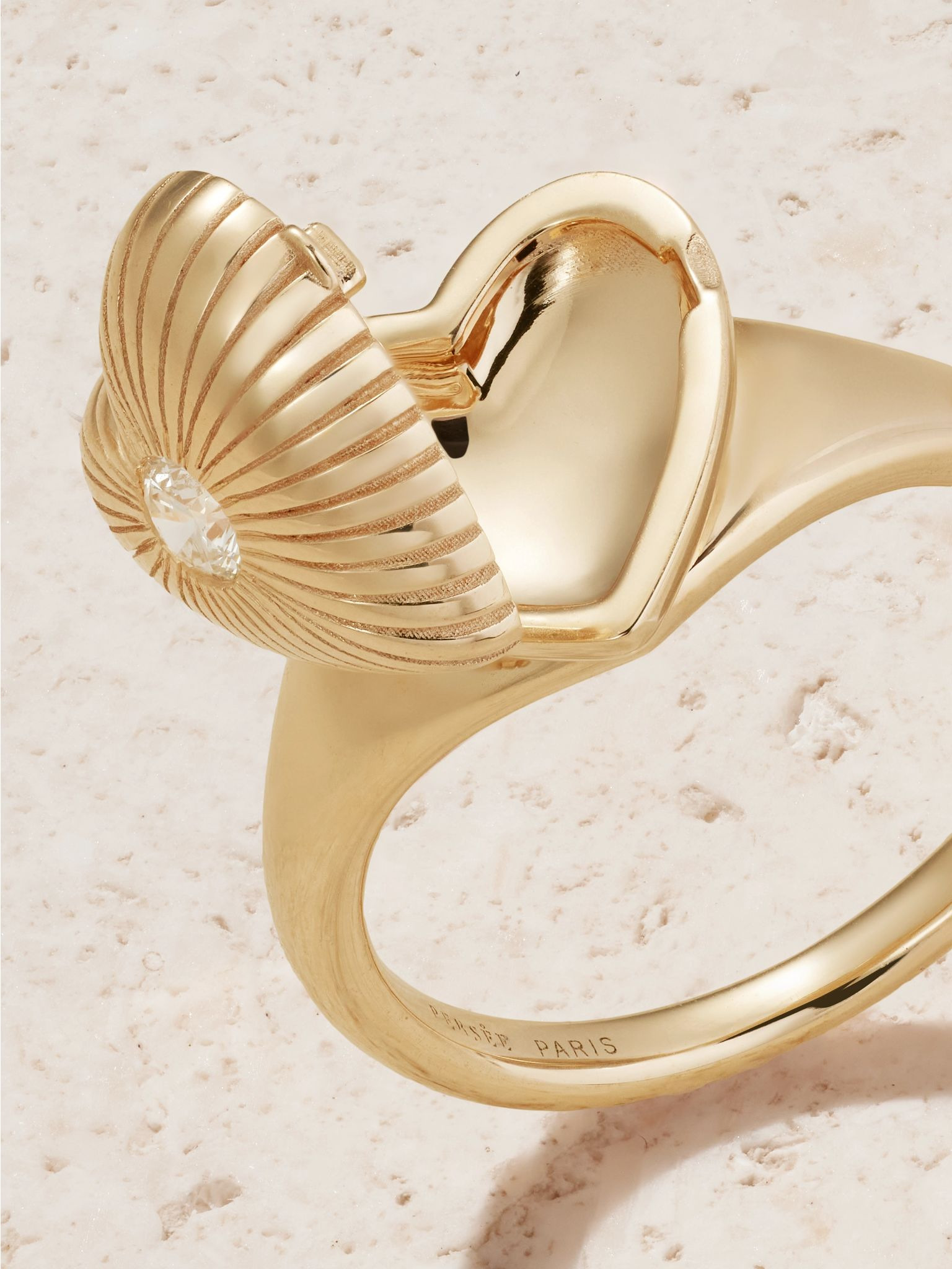 Memoria Heart 9-karat gold diamond ring Gold - 4