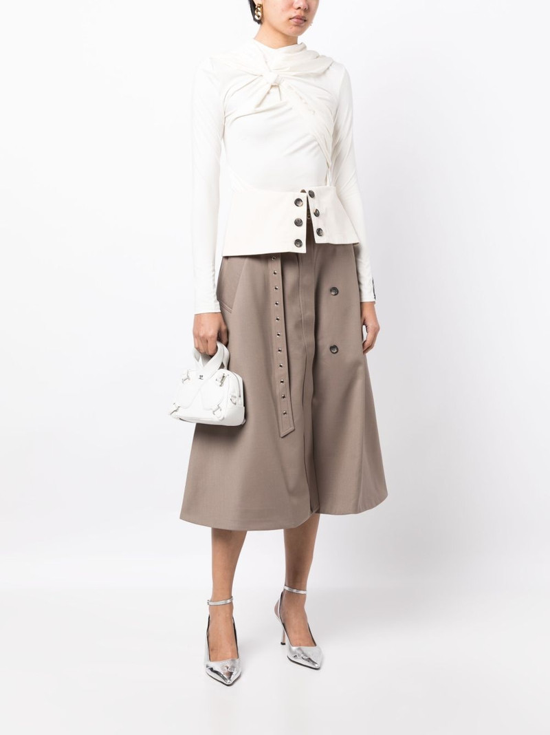 rokh button-flap midi skirt outlook