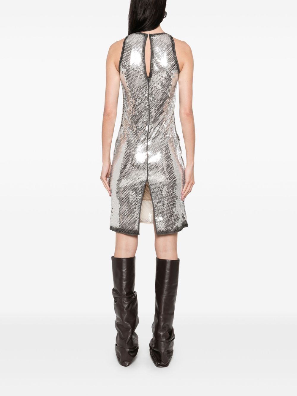 sequin-embellished mini dress - 4