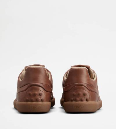 Tod's TOD'S TABS SNEAKERS IN LEATHER - BROWN outlook