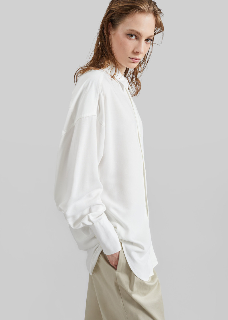 DARKPARK Darkpark Carla Oversize Viscose Gauze Shirt - Sugar White outlook