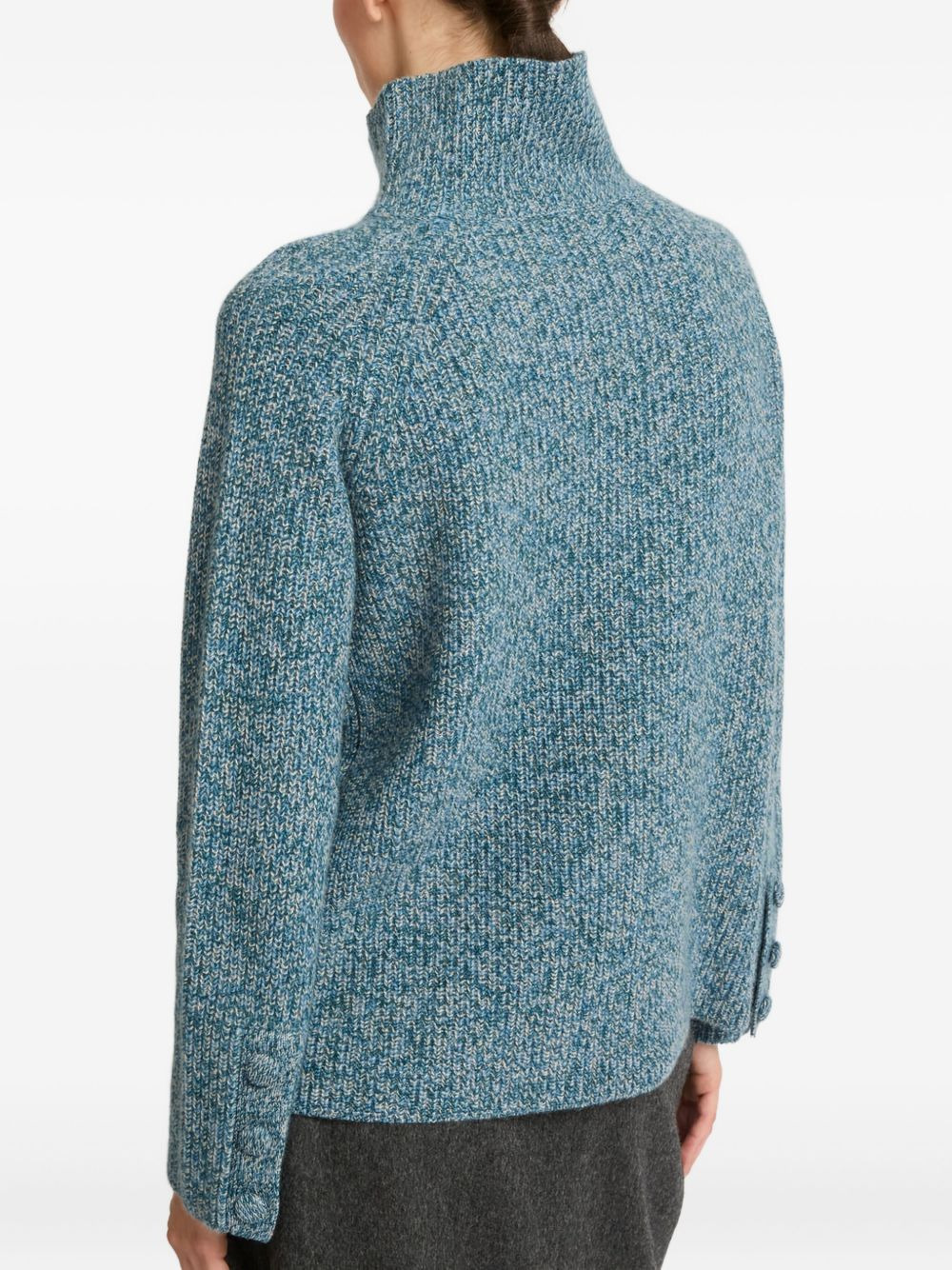 funnel-neck button-detail sweater - 4