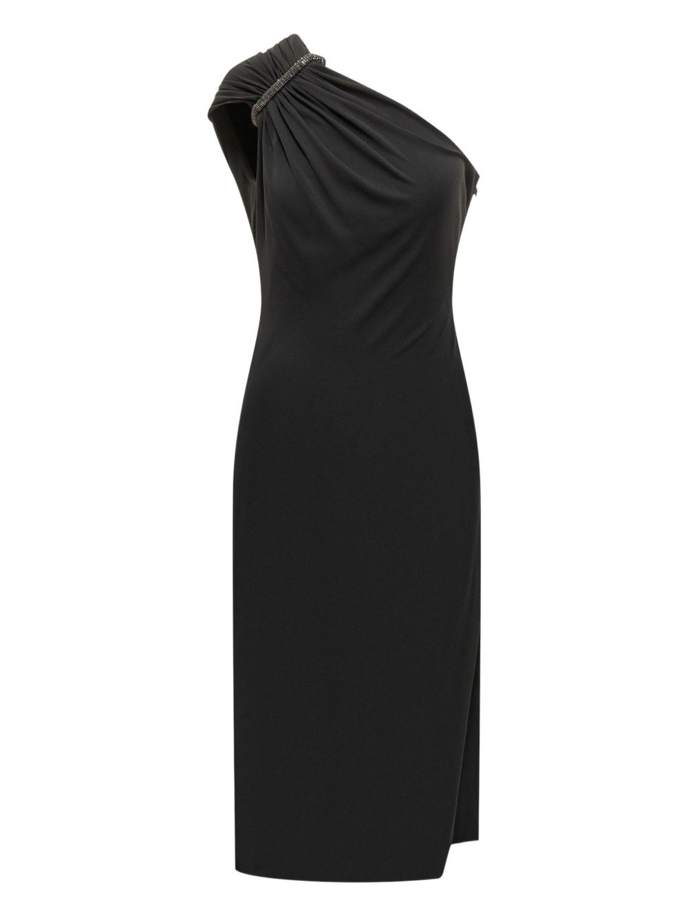 one-shoulder embellished midi dress - 2