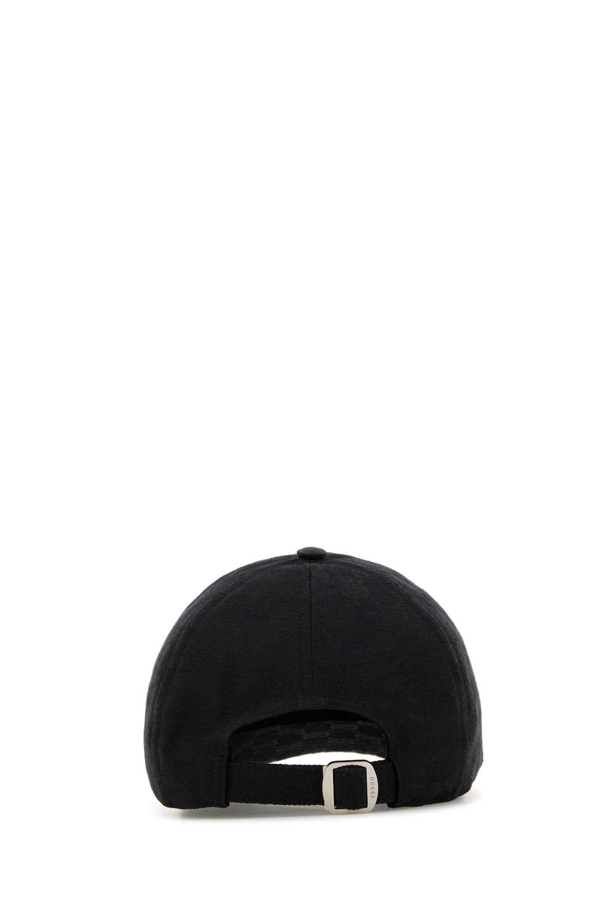 Gucci Men Black Gg Supreme Fabric Baseball Cap - 3
