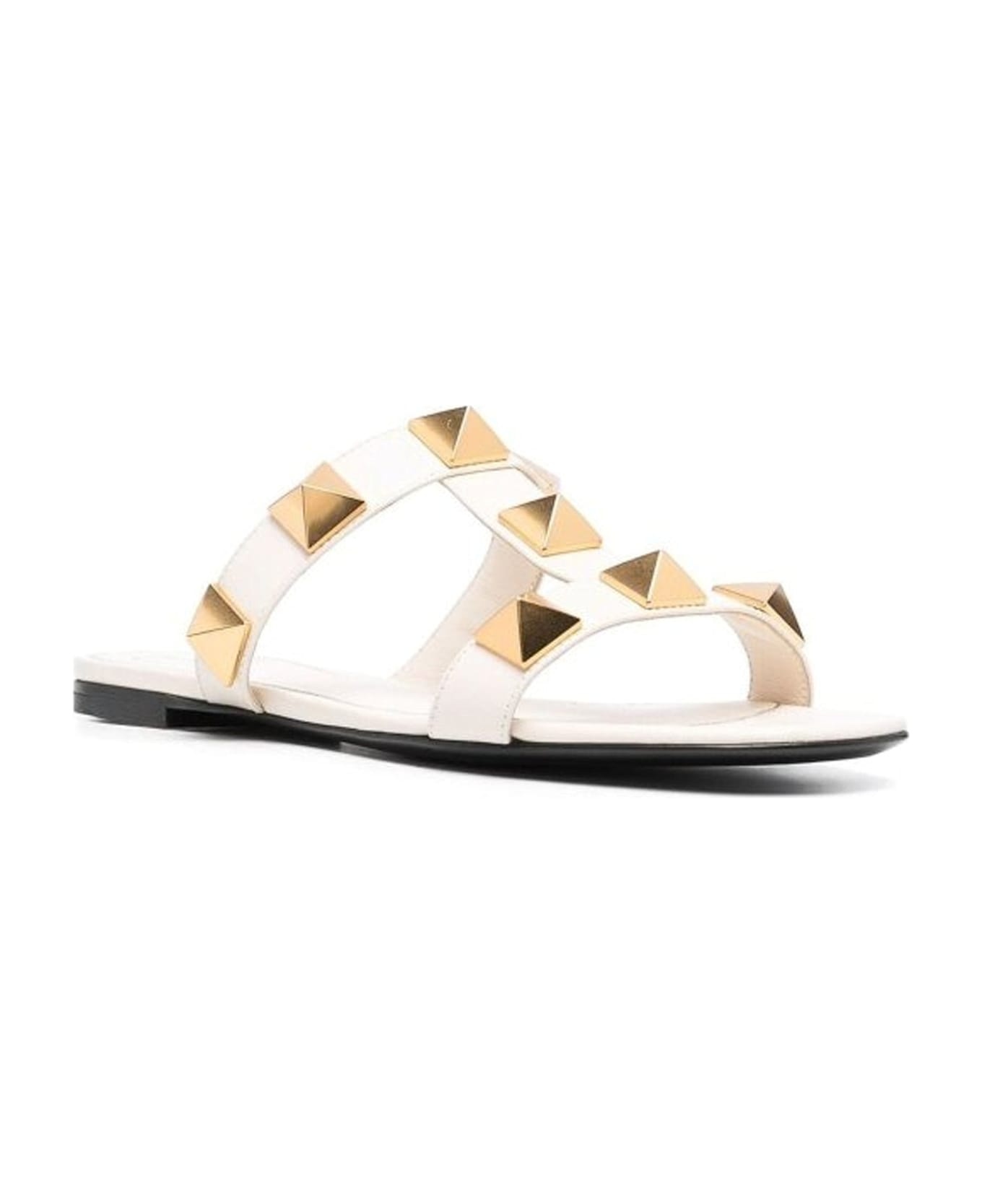 Garavani Roman Stud Leather Flat Sandals - 2