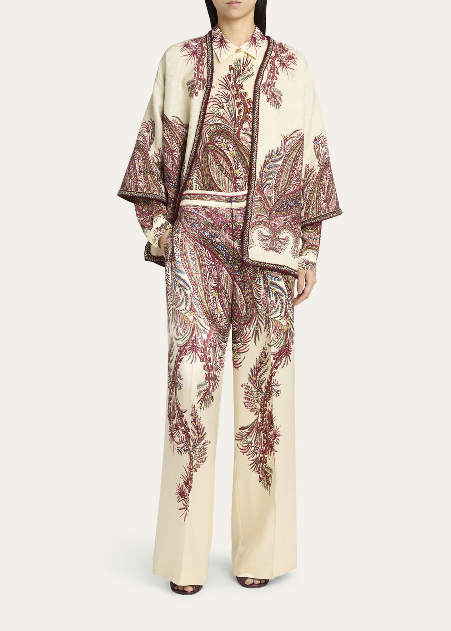 Long-Sleeve Paisley-Print Shirt - 2