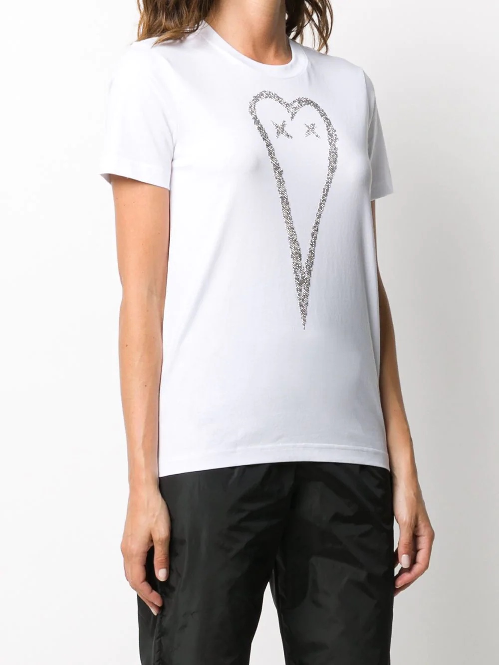 Cotton T-shirt with studded heart - 3